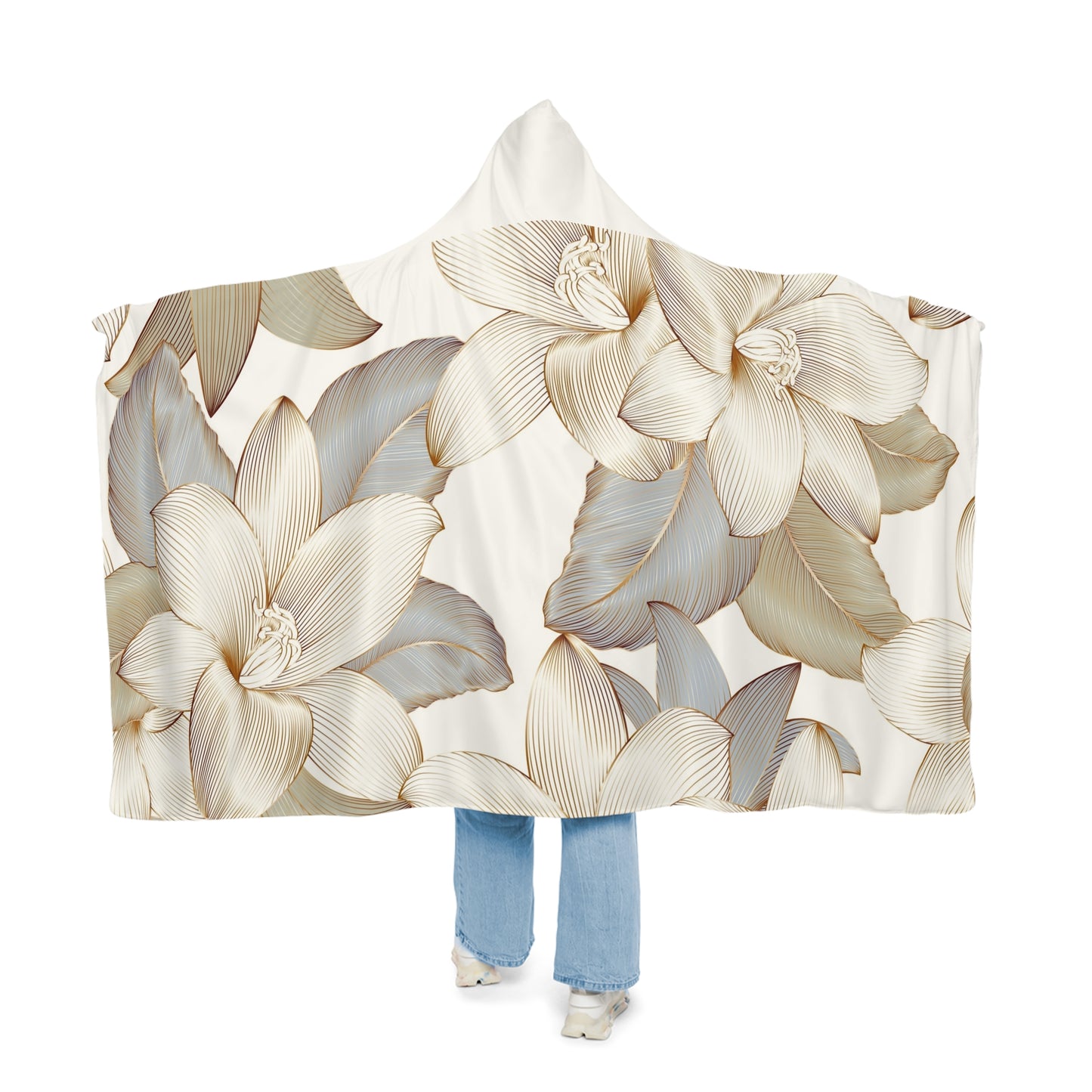 Cozy Floral Snuggle Blanket - Warm Hooded Throw for Home Comfort