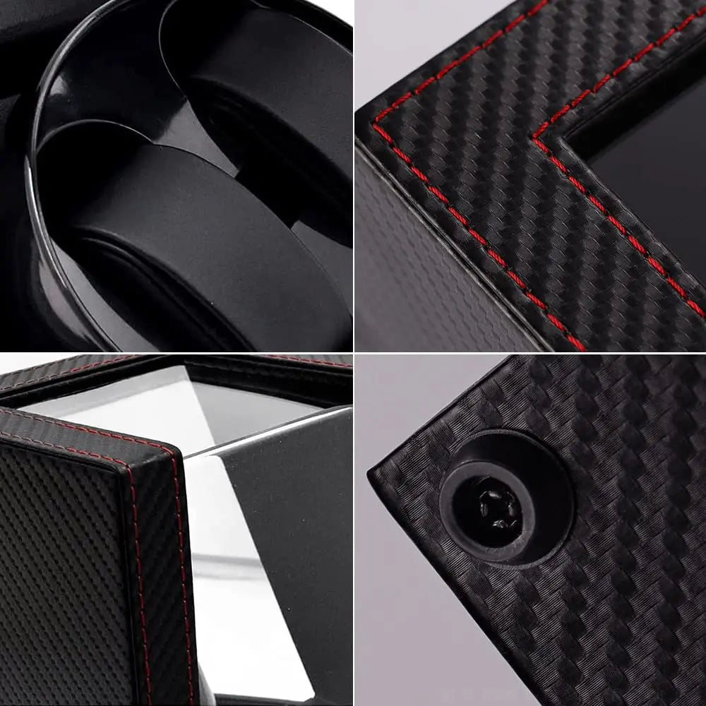 Carbon Fiber Watch Winders For Automatic Watches Usb Power Double_7