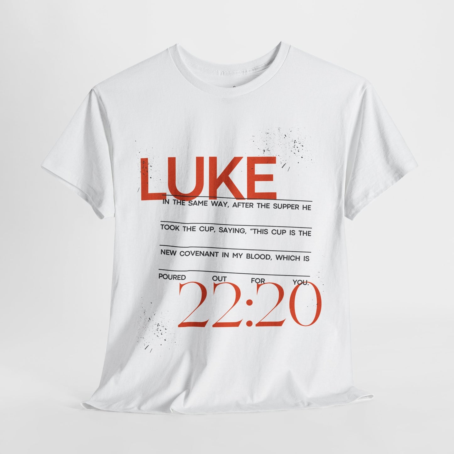 Inspirational Unisex Heavy Cotton Tee - Luke 22:20 Quote & Smile Back Design