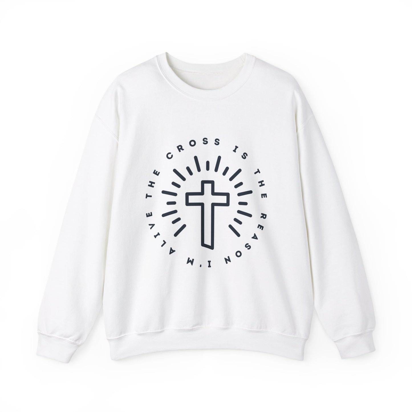 Faith-Inspired Unisex Crewneck Sweatshirt - 'The Cross Is The Reason' Design