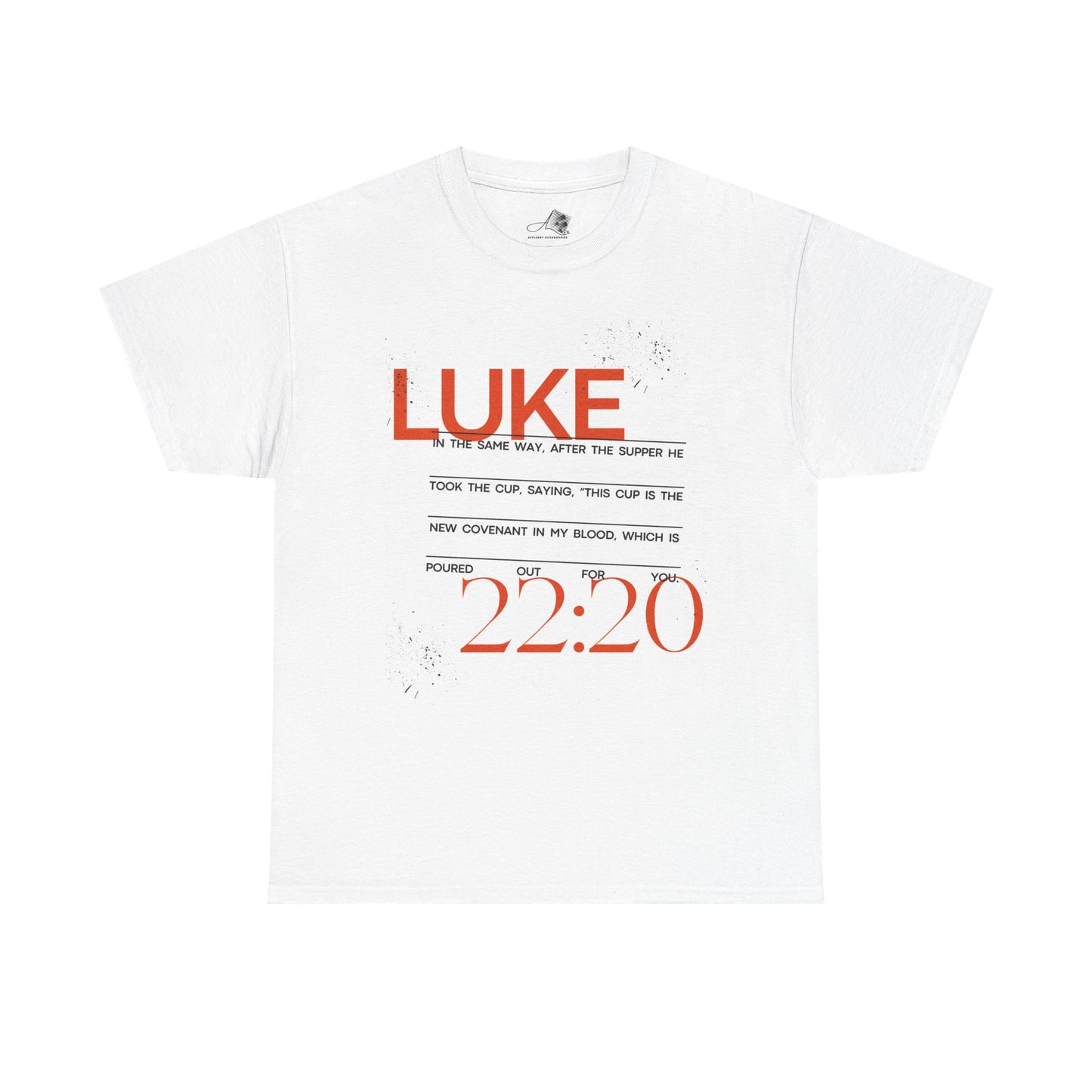 Inspirational Unisex Heavy Cotton Tee - Luke 22:20 Quote & Smile Back Design