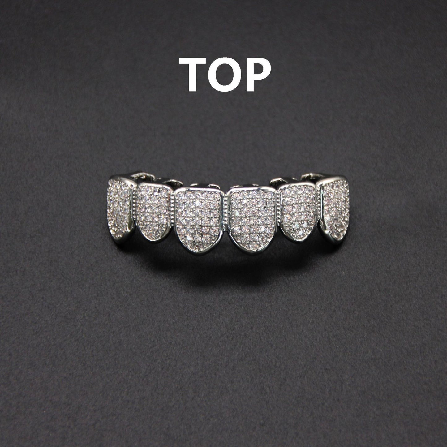 Hip hop braces with copper zircon micro inlaid with real gold Halloween teeth decoration exaggerated hiphopgrills