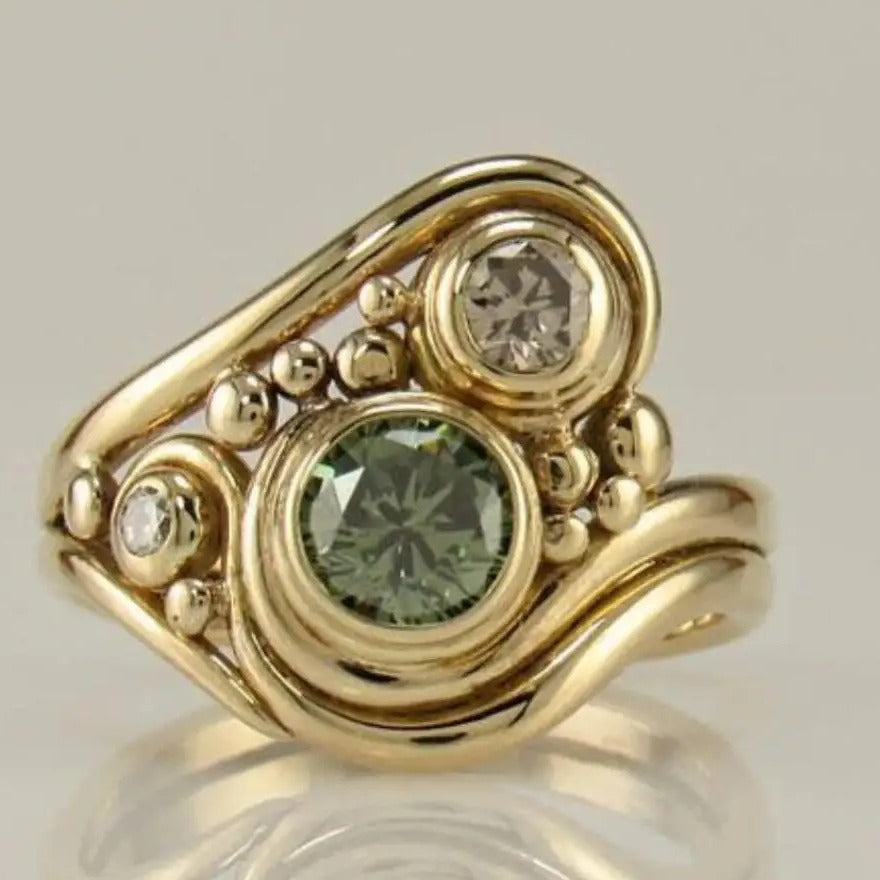 Fashion Wide Creative Geometric Retro Hollow Ring