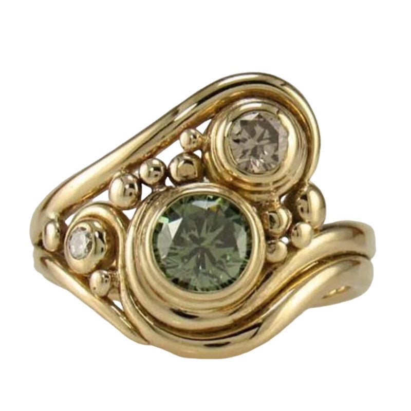 Fashion Wide Creative Geometric Retro Hollow Ring