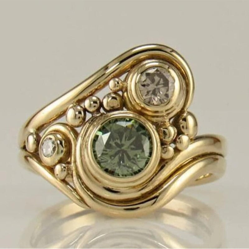 Fashion Wide Creative Geometric Retro Hollow Ring